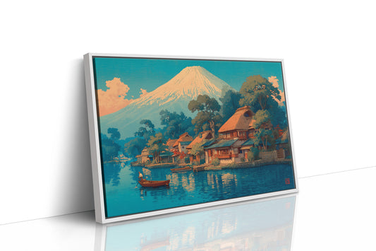 Morning Light Bathes Mount Fuji's Village