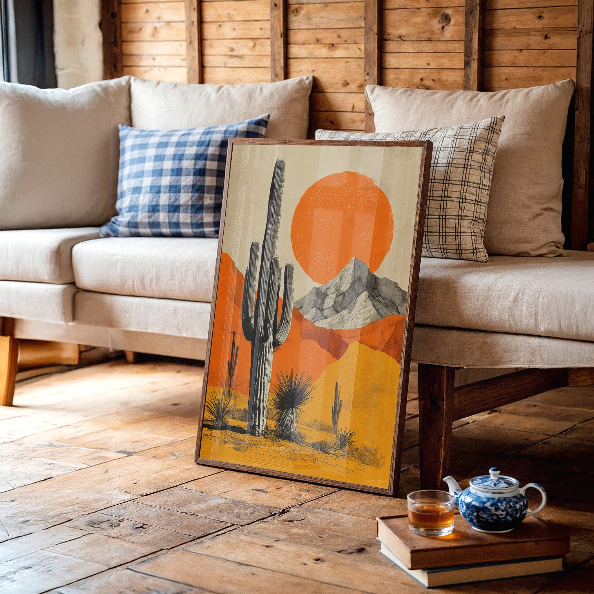 Saguaros Greet The Burning Sky