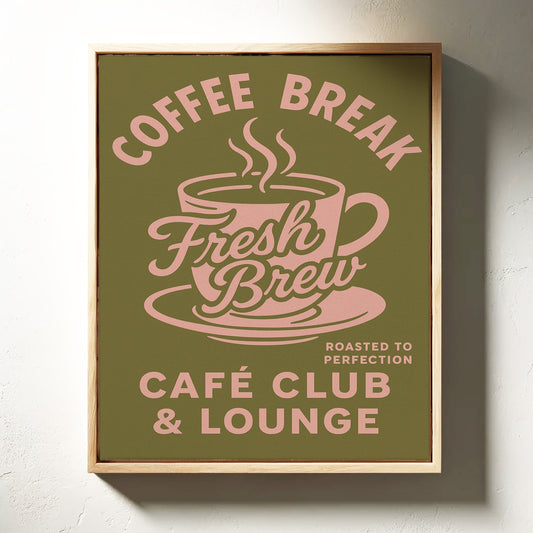 Fresh Brew Retro Coffee Poster