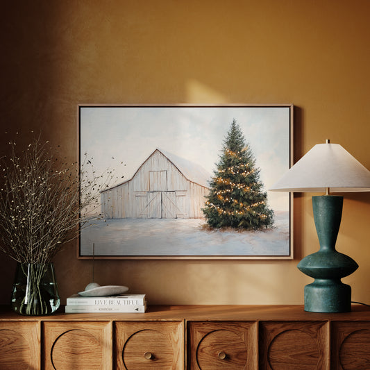 Winter Lights Warm The Barn