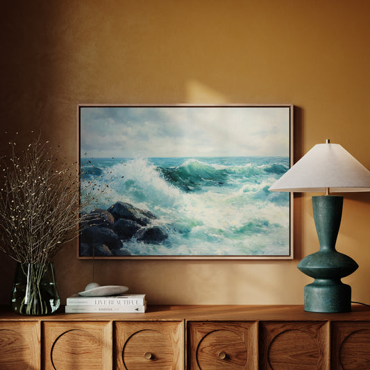 Ocean Swells Dance Against Stone