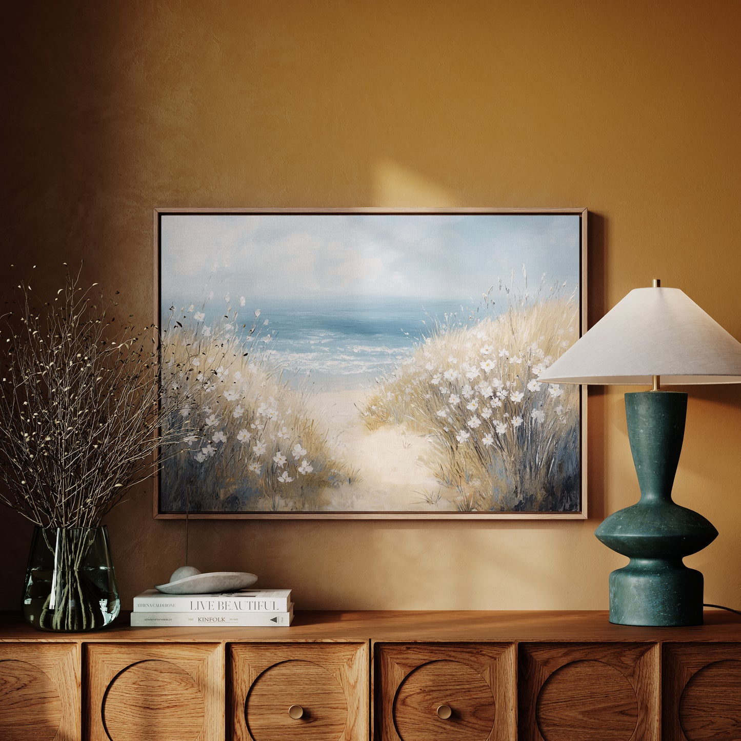 Coastal Daisies Dance Above Summer Waves