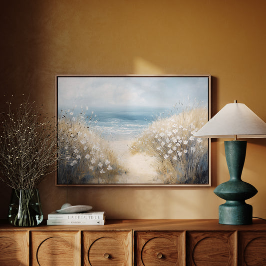 Coastal Daisies Dance Above Summer Waves