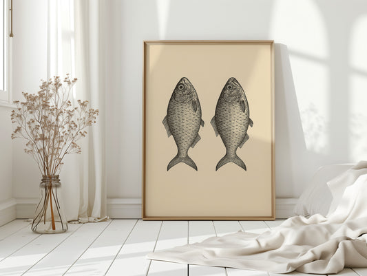 Two Fish Vintage Loaves and Fishes Symbol