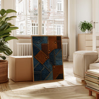 Western Patchwork Denim and Leather Print