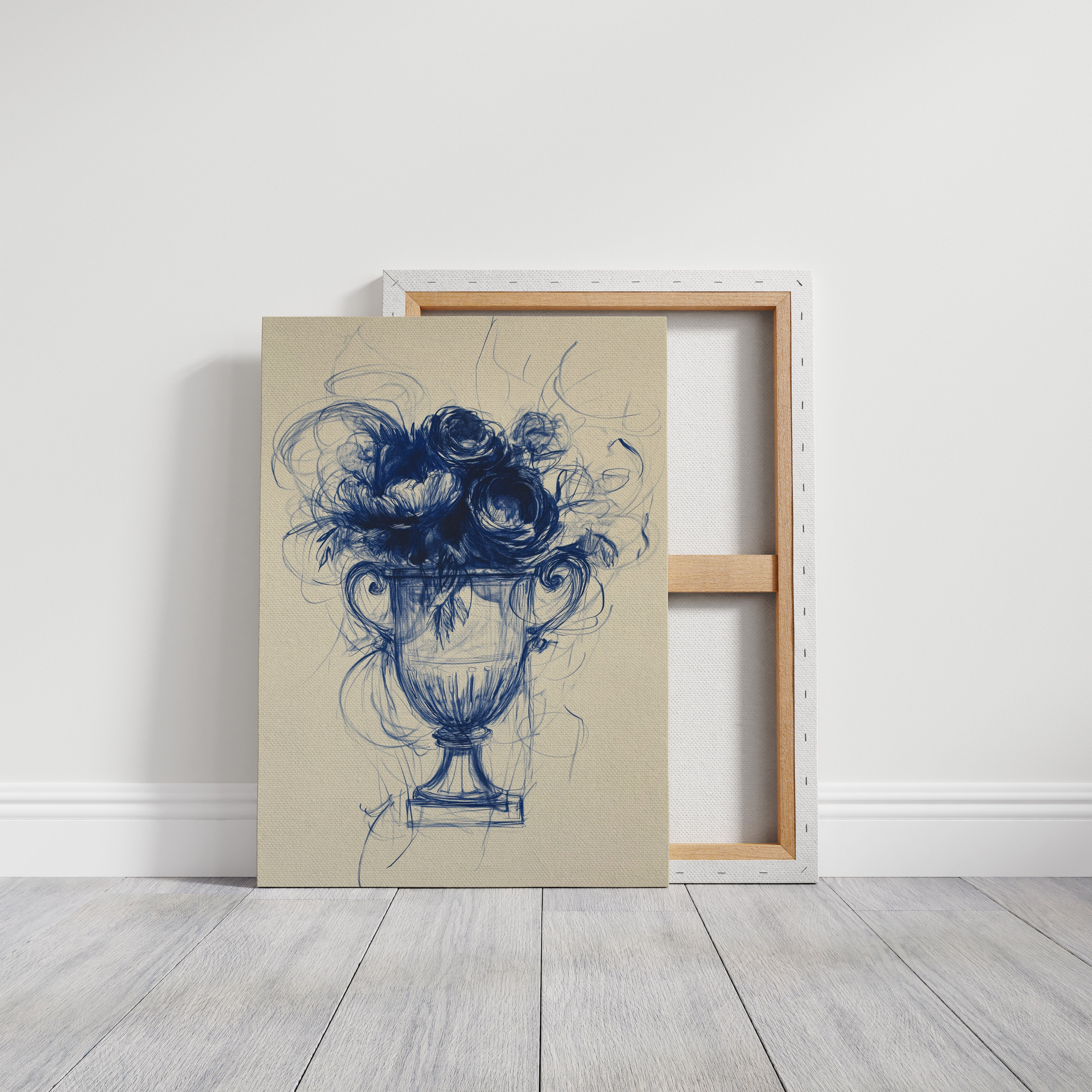 Indigo Roses Dance In Crystal Urn