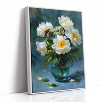 White Peonies on a Blue Afternoon