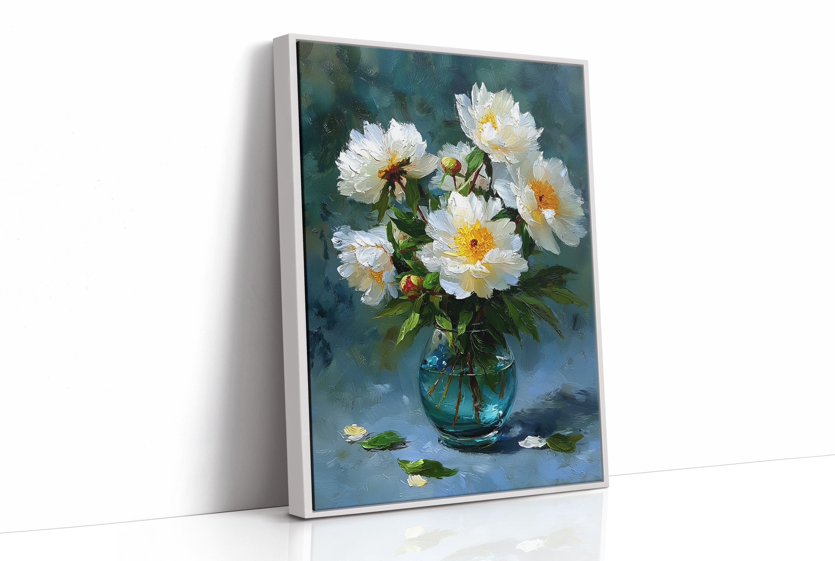 White Peonies on a Blue Afternoon