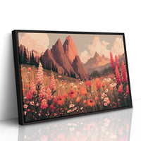 Alpine Meadows Bloom In Coral Light