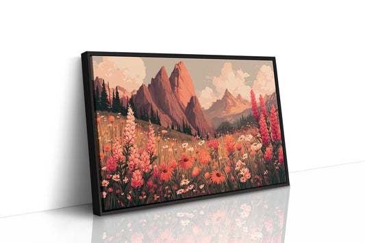 Alpine Meadows Bloom In Coral Light