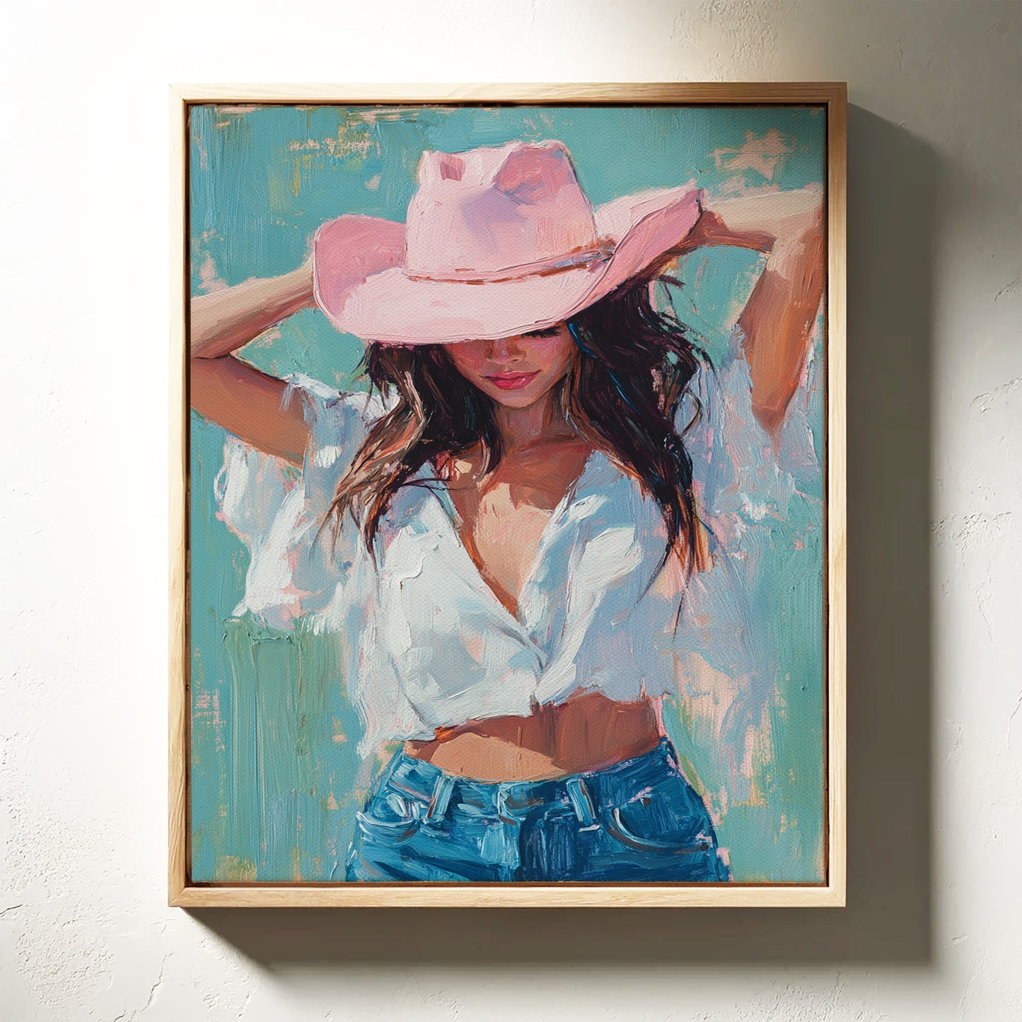 Pink Cowgirl Hat – Western Chic Wall Art