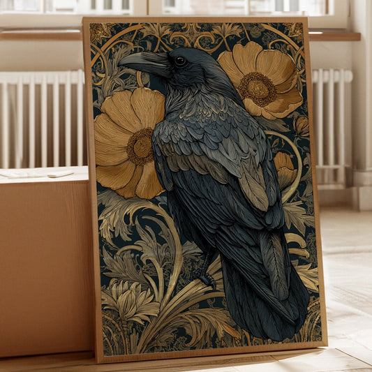 A Raven Among Golden Blooms