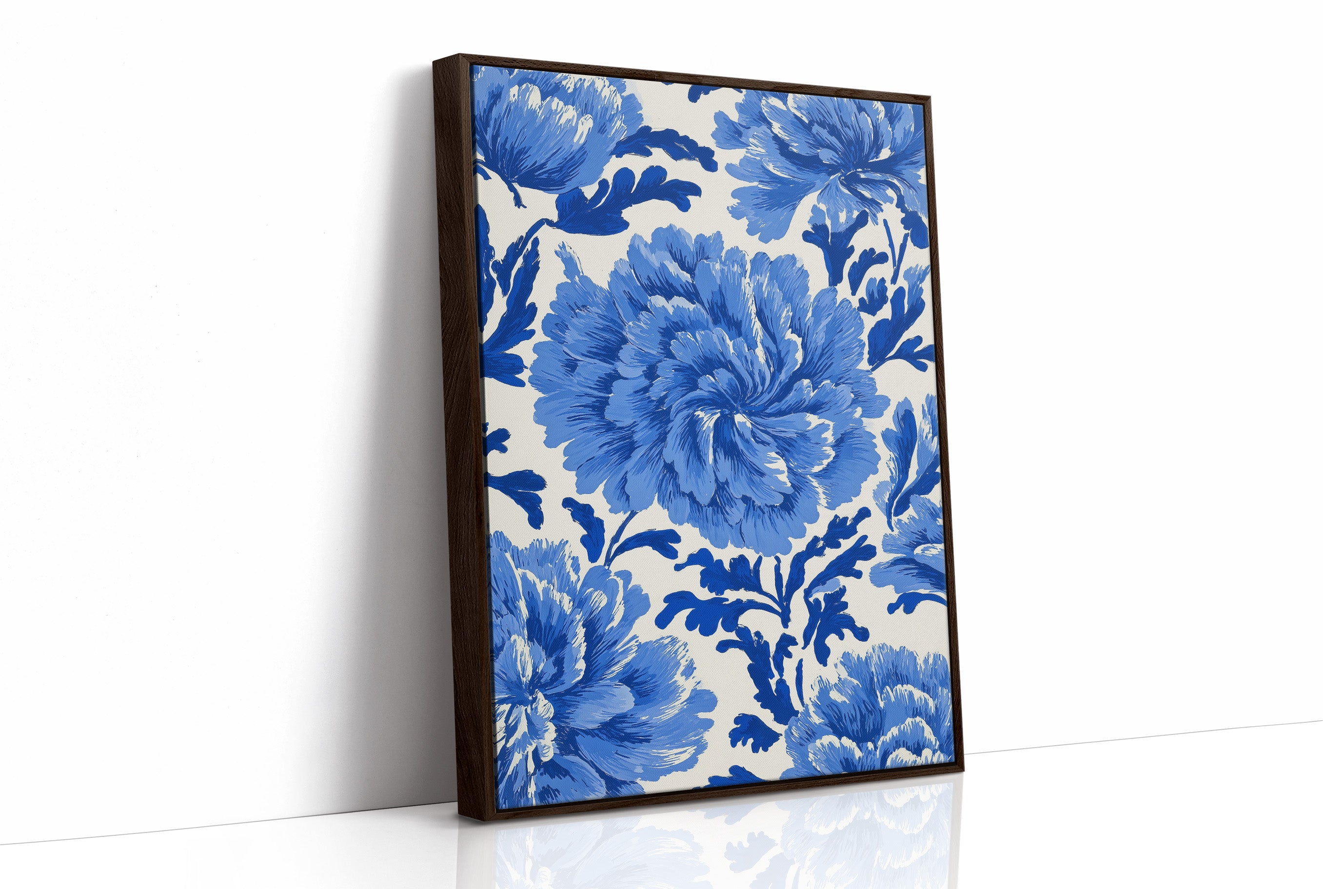 Blue Peonies on Fine China