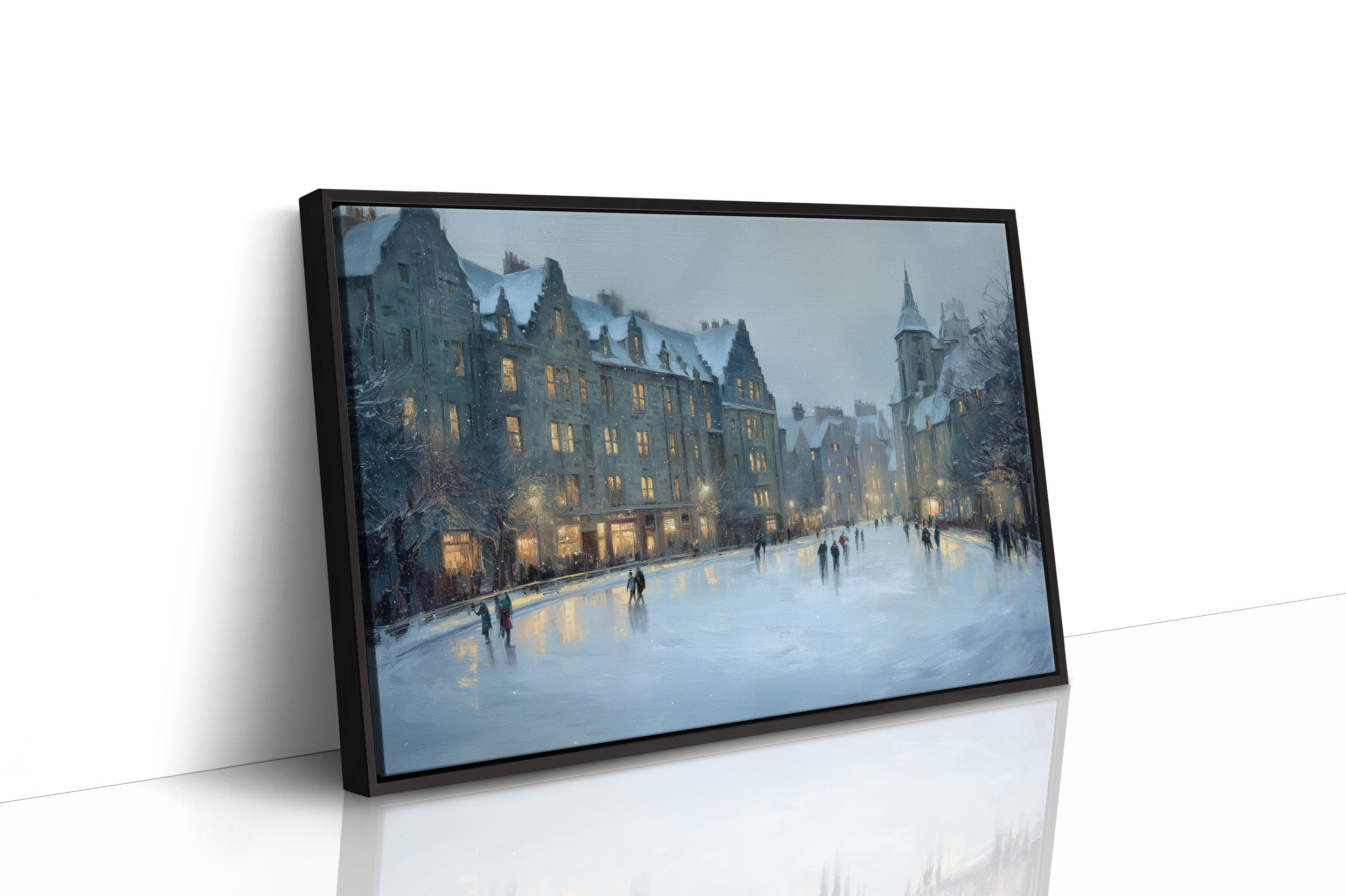 Twilight Skaters Beneath Historic Spires