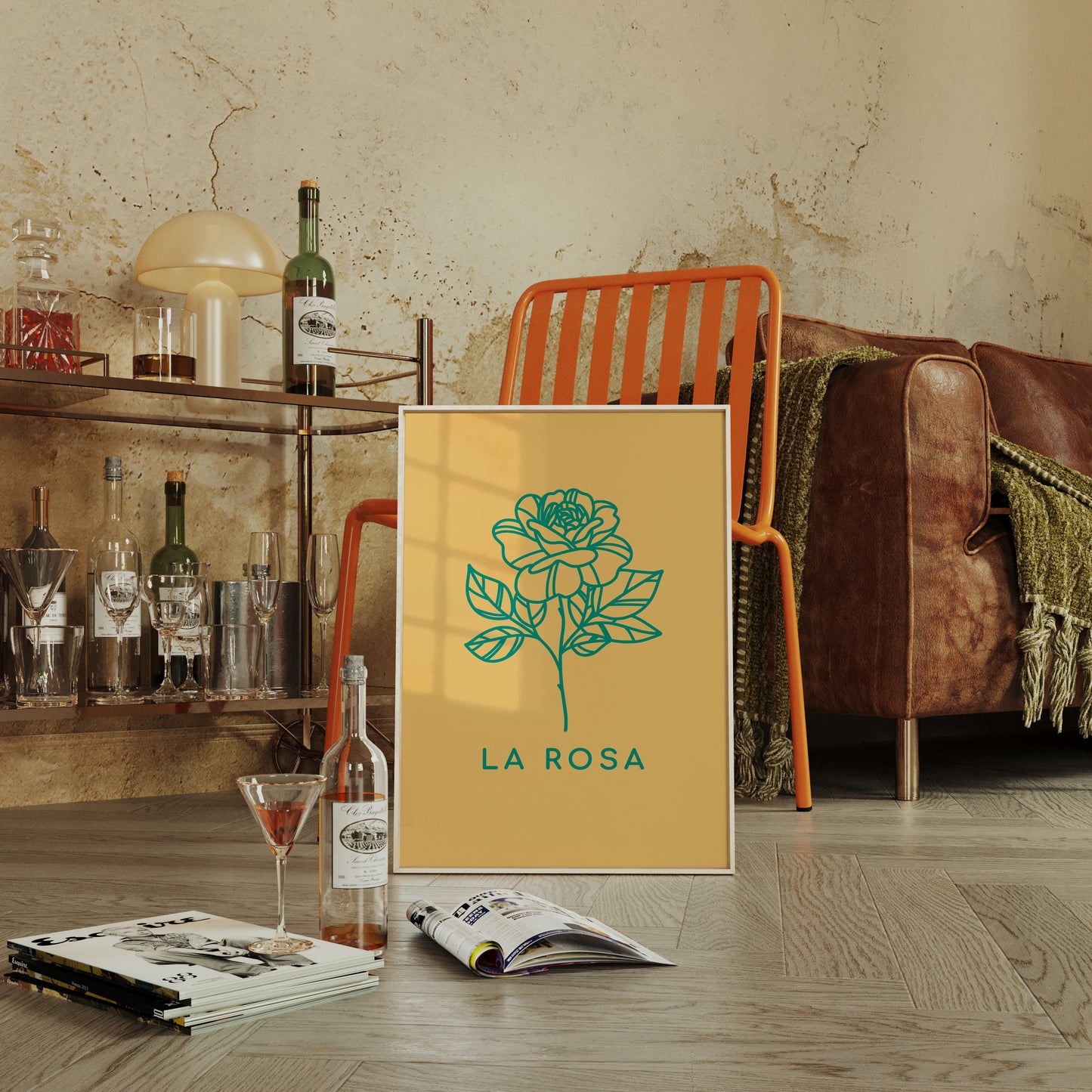 Turquoise Petals Dance Through Amber