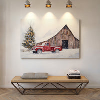 Red Pickup Brings Christmas Home