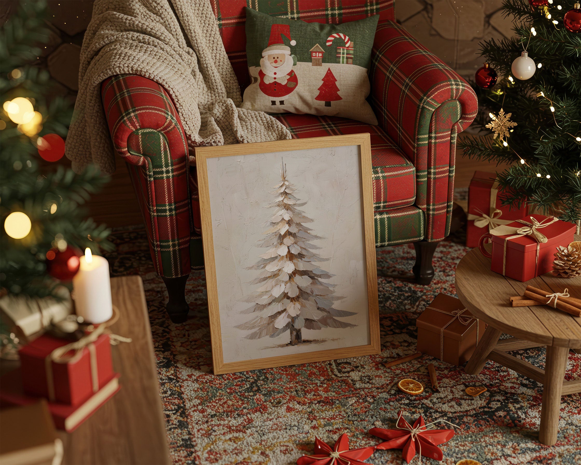 Snow Pine Stands In Gentle Light