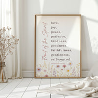 Fruit of the Spirit Floral Scripture Print