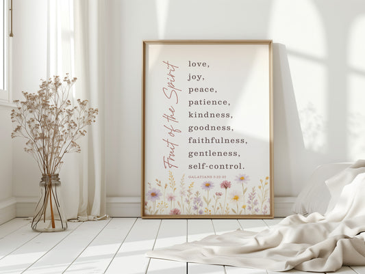Fruit of the Spirit Floral Scripture Print
