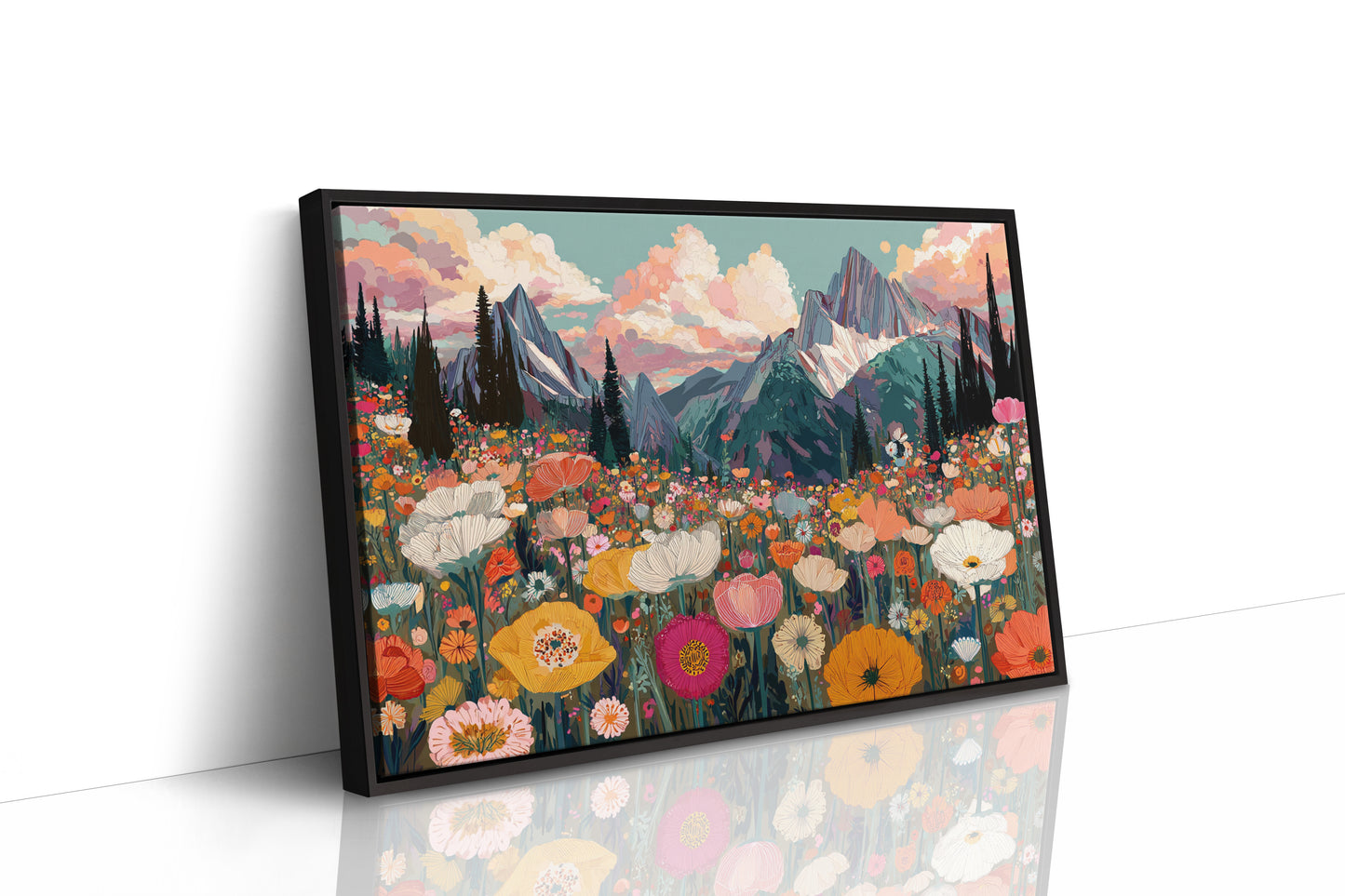 Alpine Meadows Bloom Under Peaks