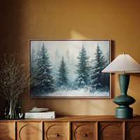 Silent Snow Settles Among Evergreens