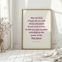 Romans 15 Hope and Peace Scripture Print