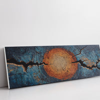 Blue and Copper Tree Ring Abstract