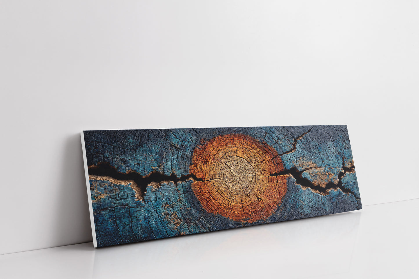 Blue and Copper Tree Ring Abstract