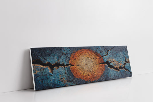 Blue and Copper Tree Ring Abstract