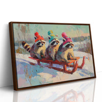 Winter Ride with Bright Hats