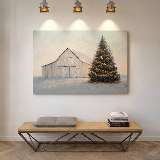 Winter Lights Warm The Barn
