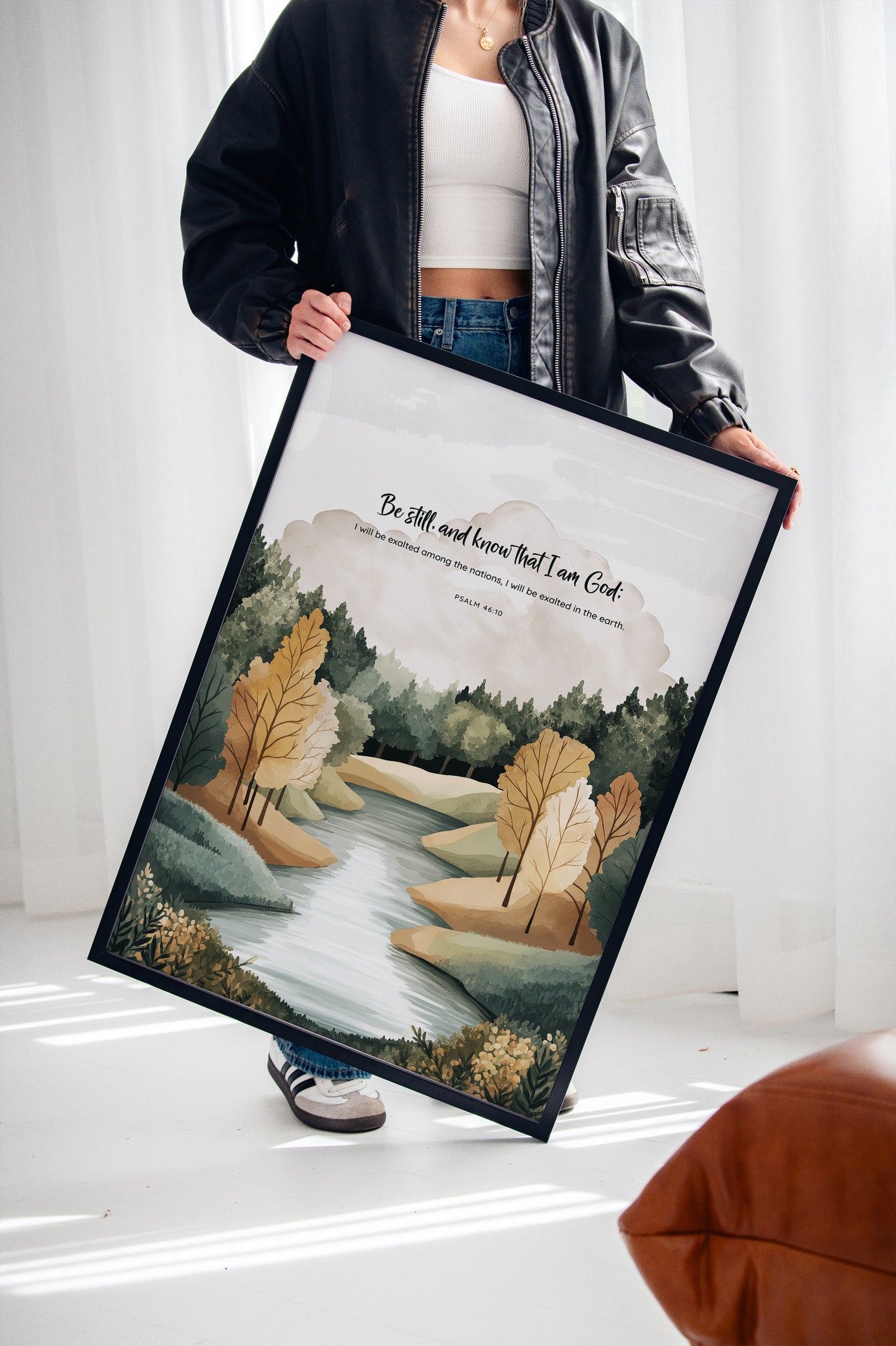 Be Still Autumn River Psalm Print