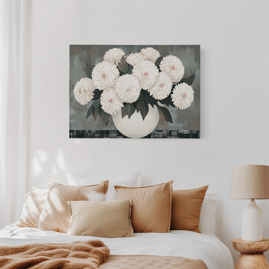 White Chrysanthemums Find Quiet Grace