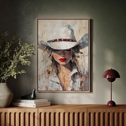 Cowgirl Grace in White Hat