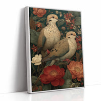 Two Doves Among the Roses