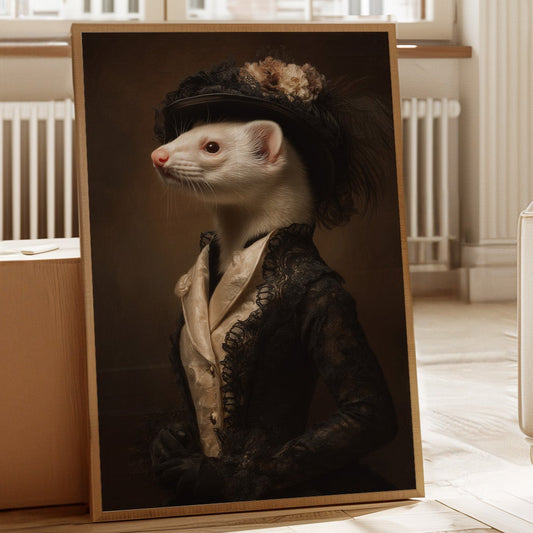 Dapper Ferret in Elegant Attire