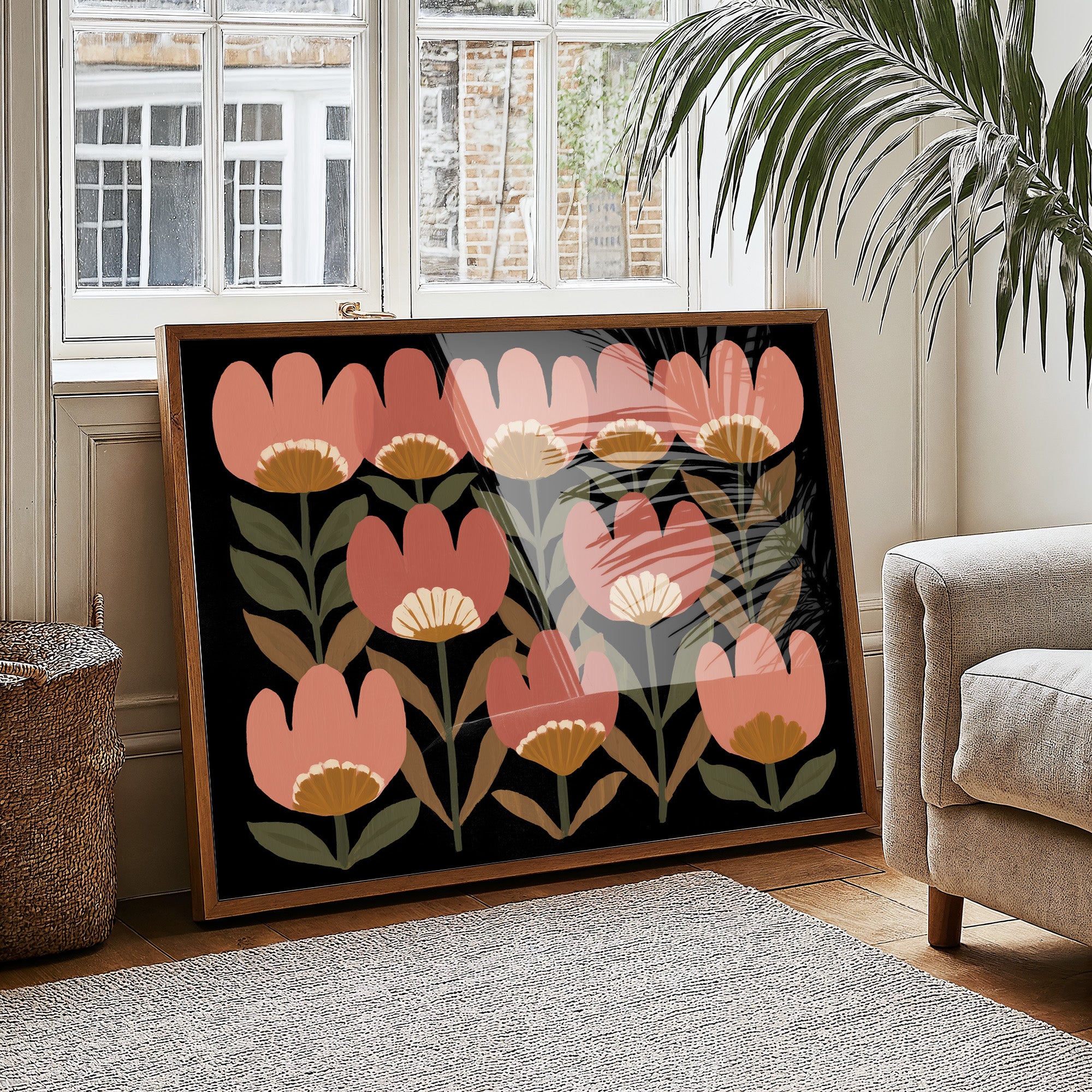 Coral Blooms Dance Against Midnight