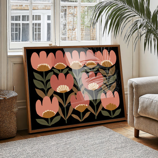 Coral Blooms Dance Against Midnight