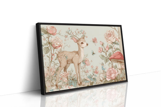 Fawn Dances Through Rose Garden Magic