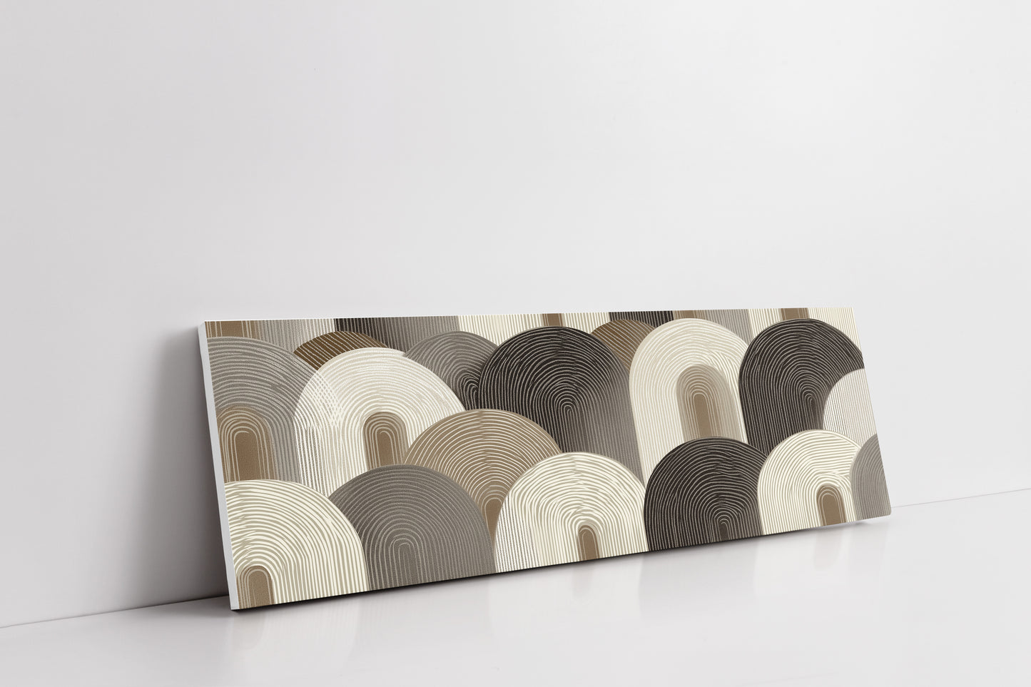 Neutral Geometric Arch Pattern Art