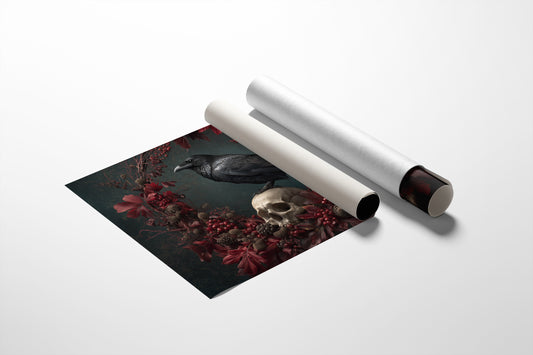 Raven's Crimson Autumn Vigil