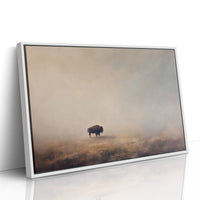 Lone Bison in the Morning Mist