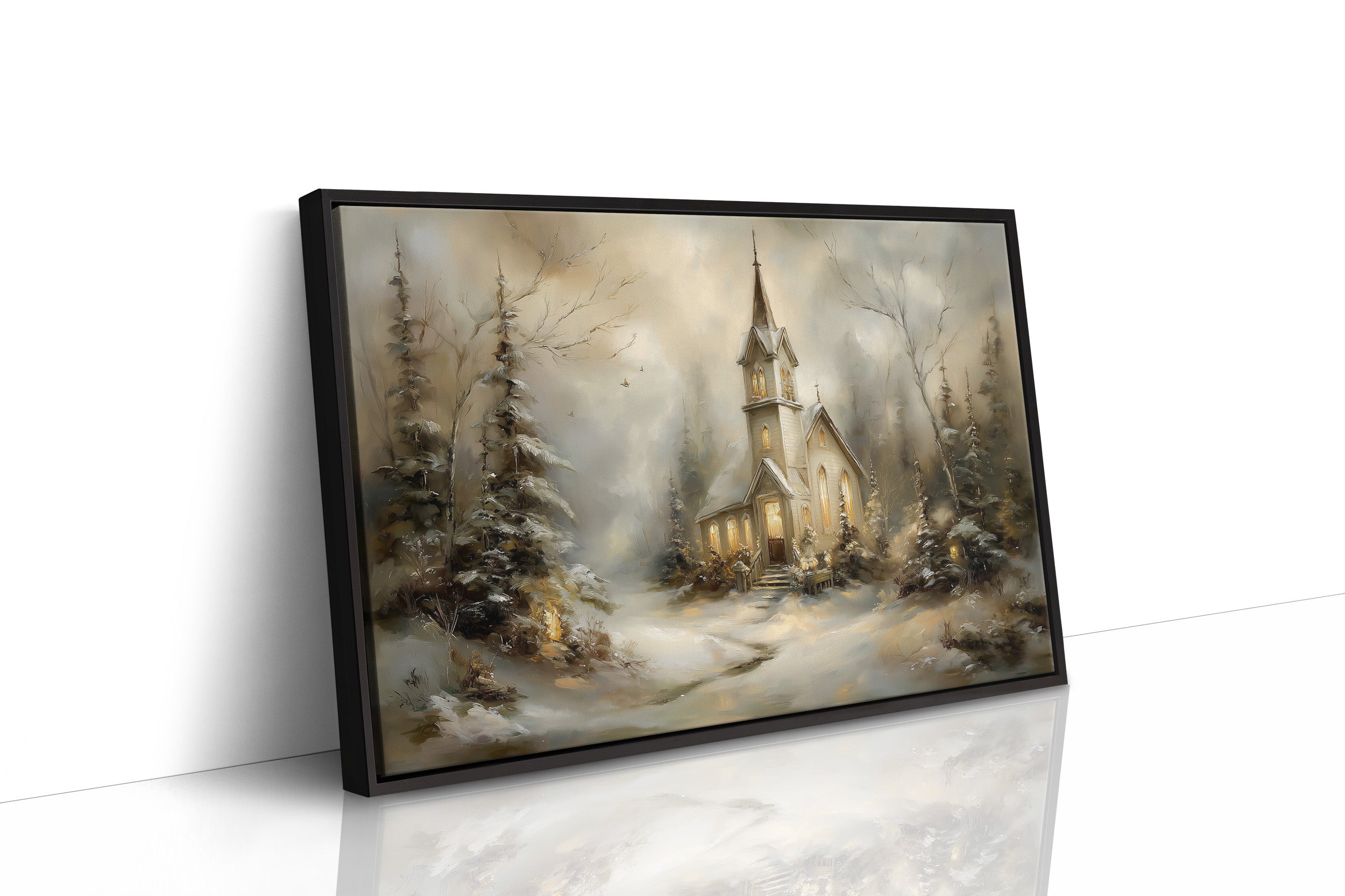 Sanctuary Glows Through Winter Mist