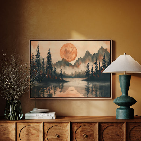 Copper Moon Bathes Mountain Lake