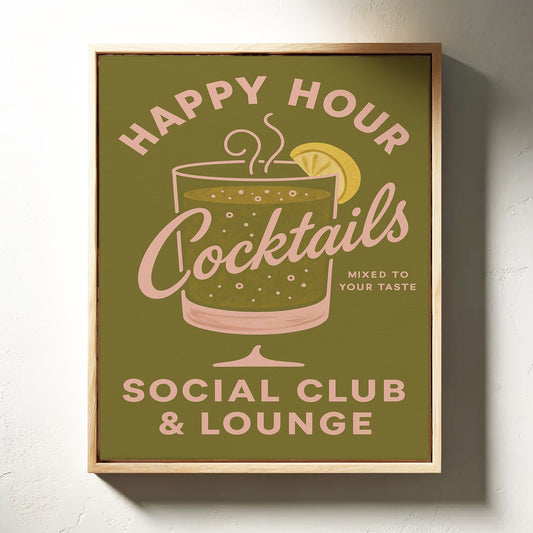 Happy Hour Cocktails Lounge Print
