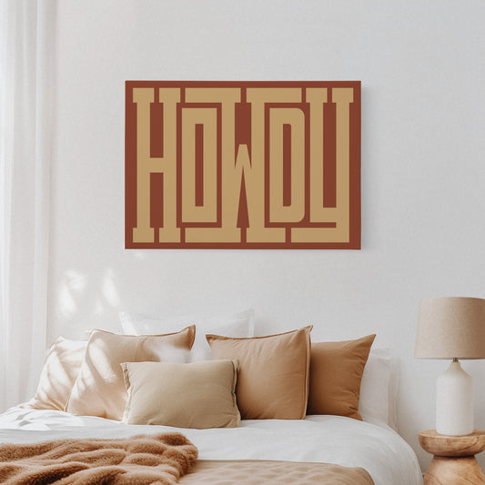 Retro Terracotta Howdy Typography Print