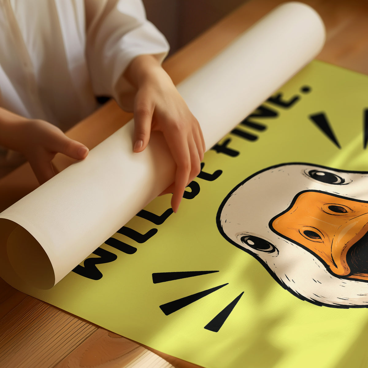 Stop Panicking! Goose Close-Up Comic Print