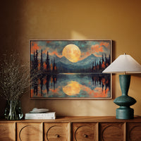 Moonlit Lake Mirrors Mountain Dreams