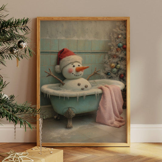 Snowman Takes A Warm Bath