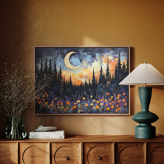 Moonlit Meadow Catches Fire Above
